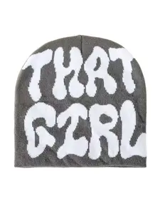 Women's Y2K Style Jacquard Knit Beanie Hat, Knitted Winter Hat, Warm Winter Accessory, Casual Fashion for Autumn & Winter Seasons
