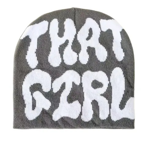Women's Y2K Style Jacquard Knit Hat, Knitted Winter Hat, Warm Winter Accessory, Casual Fashion for Autumn & Winter Seasons, Graphic Hat