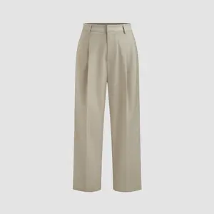 Cider [size 2-10] Mid Rise Solid Pocket Cropped Tapered Trousers