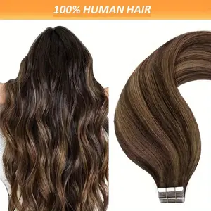 New Wholesale Hot 20pcs 50g Set of Real Remy Human Hair Tape-In Extensions - Seamless Straight Hair with Invisible Tape, Thick Ends, Natural Color, 2P6Y #   for Adults, Everyday Hair Addition | Natural Look Hair Extensions | Seamless Integration, Hair Ext
