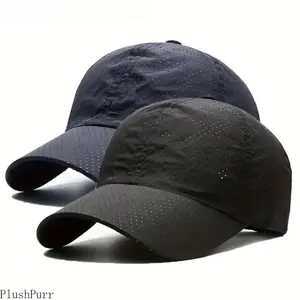 Unisex 2pcs Mesh Baseball Caps - Quick-Dry, Breathable, Adjustable Summer Sun Hats for Outdoor Sports Activities