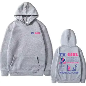 Unisex TV Girl Hoodie Featuring Who Really Cares Album Print and Harajuku Style, graphic hoodie tee, hoodies women, Women's Letter Print Long Sleeve T Sweatshirt, Hoodie, Comfort Colors