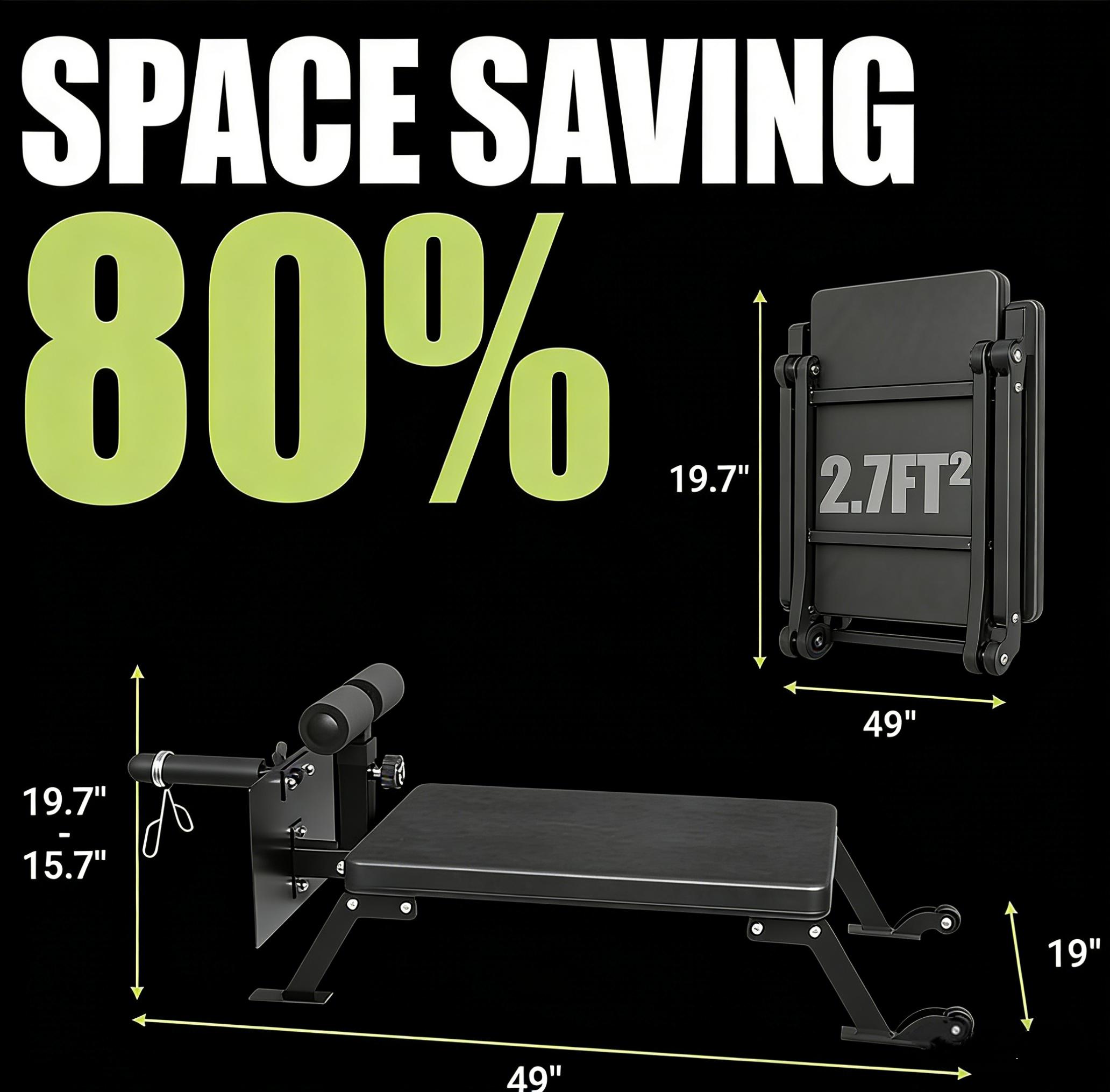 Nordic Curl Machine Hamstring Curl Bench Compact Glute Bench with Wheels Home Gym Equipment for Leg Workouts Portable Durable 450 LBS Capacity 3 Height Settings