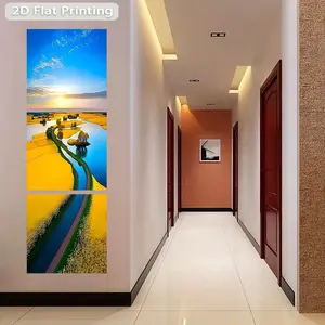 1 piece 2D flat design freely cut wall sticker 50x160 cm Golden Countryside Wall Sticker Self-adhesive wall stickers for decoration, suitable for refrigerators, cabinets and wardrobes, modern kitchen