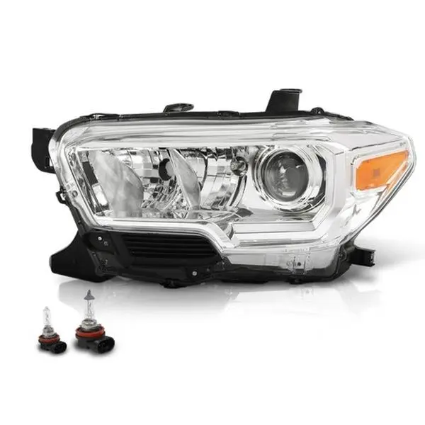 Left Headlight Assembly for 2019-2023 Toyota Tacoma, Basic Luminous Unit, DOT/SAE Legal, Lens UV-Safe, No LED DRL & Fog Light, Plug-In Easy Installation for Low-Light Driving, Simple Install, Low Light Drive