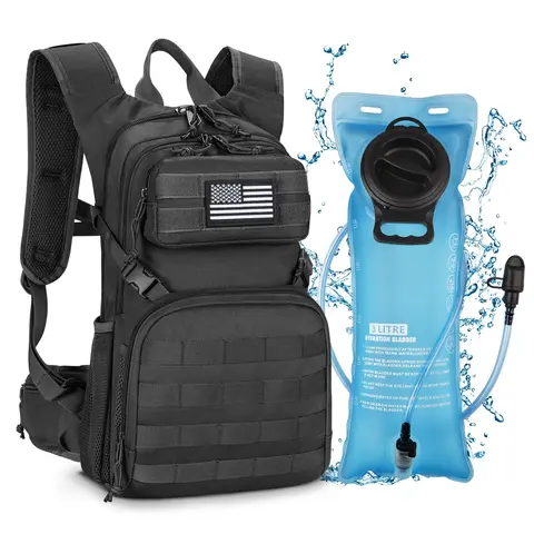 Tactical 3L Hydration Backpack with Water Bladder - 1.066kg Lightweight Heavy-Duty Molle System Pack for Men/Women, Outdoor Cycling Accessories for Hike,Ride,Run,Hunt Ready Activities