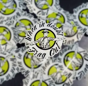 Frag Out sticker