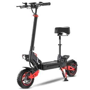 1600W Adults Electric Scooter with 11" Off-Road Tires 48V18Ah Battery E-Scooter Up to 30 Miles Range Top Speed 32 MPH Adjustable Handlebar Height 330LBS Max Load Capacity Sport Folding Commuting Electric Scooter With Seat