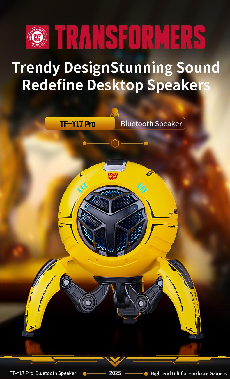 Officially Licensed Transformers Bumblebee Bluetooth Speaker (2026 New) – RGB Light, 10W Bass Subwoofer, Wireless BT 5.4, Karaoke Mode, TWS Stereo Pairing, Gaming Desk Smart , PC, iPhone & Android Compatible, Cool Tech Gift for Men, TF-Y17Pro Model Audio