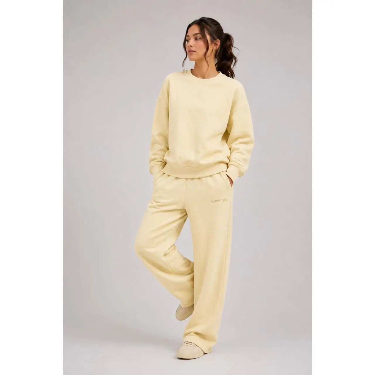 Classic Crewneck + Sweatpants Butter Yellow