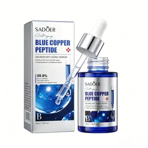 99.9% Pure Blue Copper Peptide Salmon Anti‑Aging Serum | Reduce Fine Lines Dark Spots Deep Hydrating 30ml