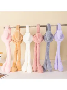 Adorable Rabbit Ear Movable Air-Cushioned Ear Muffs for Women - Winter Warm Ear Covers to Prevent Frostbite for Students and Children