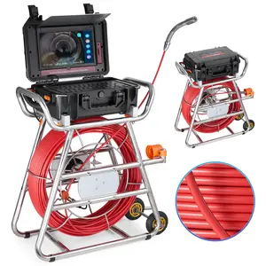 【Summervibes】VEVOR Sewer Camera, 328 ft/100m, Self-Leveling Drain Camera with 10.1" Touchscreen, 512Hz Transmitter & Distance Counter, IP67 Snake Plumbing Camera with Lights-12 LED, 32GB Card for Duct Pipe