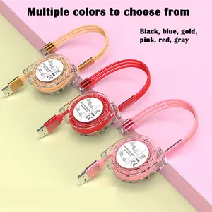 3 in 1 Retractable USB Cable, 1 Count Multipurpose 1M Data Cable, Charging Cable for Android Phone Type C / Micro USB, Phone Accessories