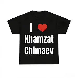 Game Day Essentials Cotton T Shirt Featuring I Heart Khamzat Chimaev for Fans Graphic