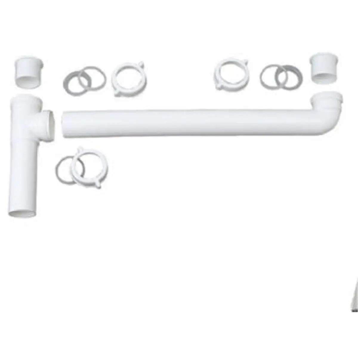 Brasscraft Master Plumber 2-Bowl End Outlet Plastic Drain - 1-1/2 in Direct Connect Bathroom Fixture Accessory, Reliable & Durable Construction, Easy to Use, Hi Line Adaptors, Nuts & Washers & All Installation Parts Included, Bathroom Fixture Accessories