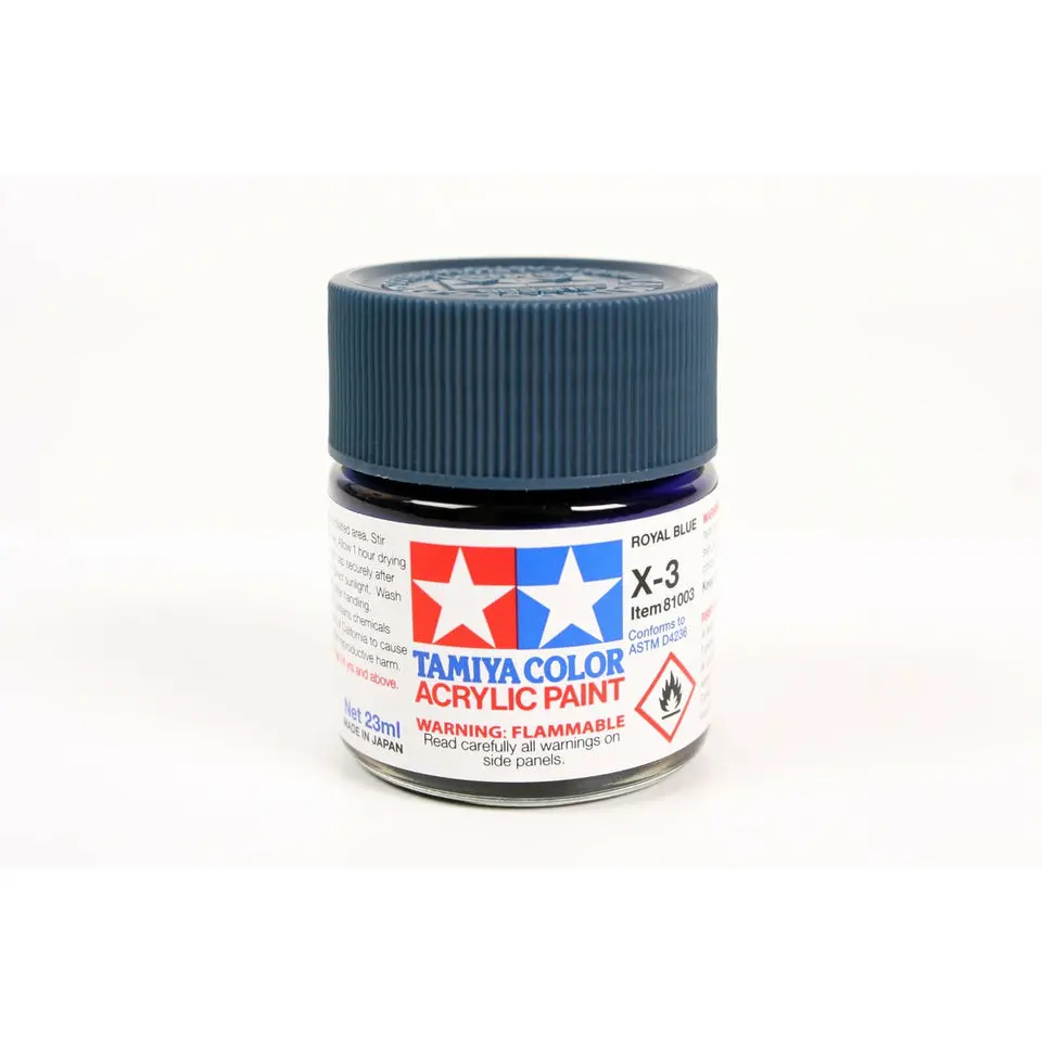 Tamiya Color Acrylic X-3 ROYAL BLUE - 23ML BOTTLE