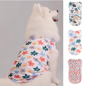 Cute Summer Pet Dog Cooling Vest Cartoon Soft Clothing Summer Casual Shirts Small Medium Large Dogs Puppy French Bulldog Clothes