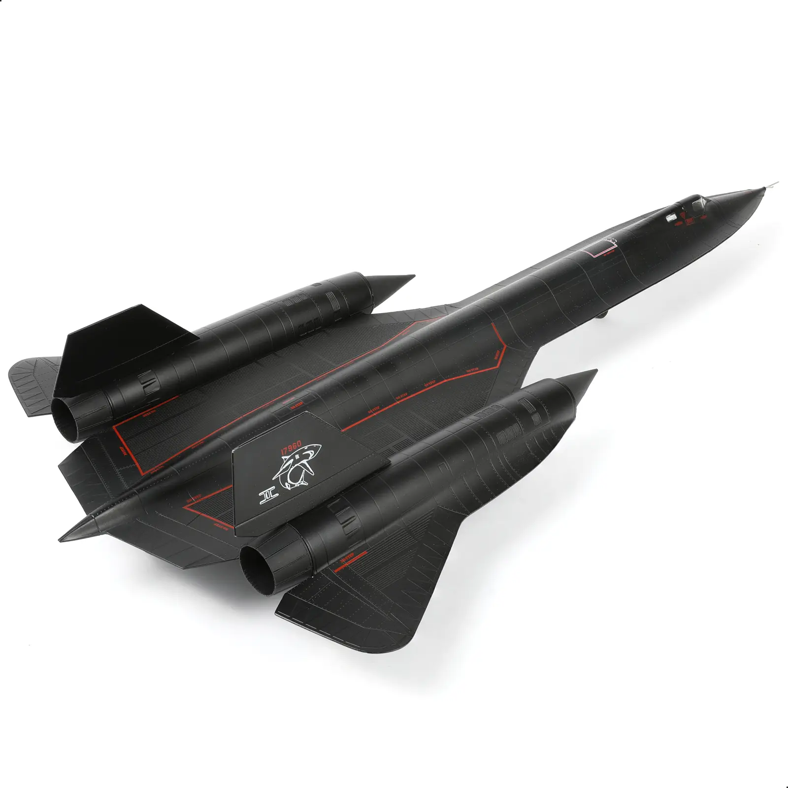 NUOTIE 1/72 Scale Pre-Built Diecast Aircraft Model - SR-71A Blackbird Military High-Altitude Reconnaissance Jet, Metal Bracket, Realistic Paint, Detachable Gear, 17.9x9.25x3.15in High-Quality Collectible, Gift Giving Item, Room Accessories, Display-Ready,