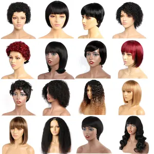 PerisModa Machine-Made Human Hair Wig Real Human Hair Wigs only 9.9 $ Random color  random shipped if mind pls not order #Tiktokshopmemorialday
