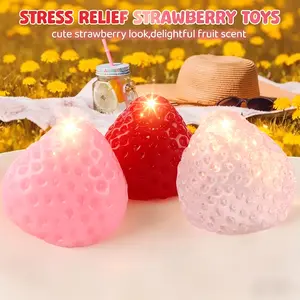 Exclusive Glowing Strawberry,Giant Strawberry Squishy Toy Super Soft Stress Relief Fidget in Vibrant Red & Pink Colors for Fun Sensory PlayIdeal for All Ages