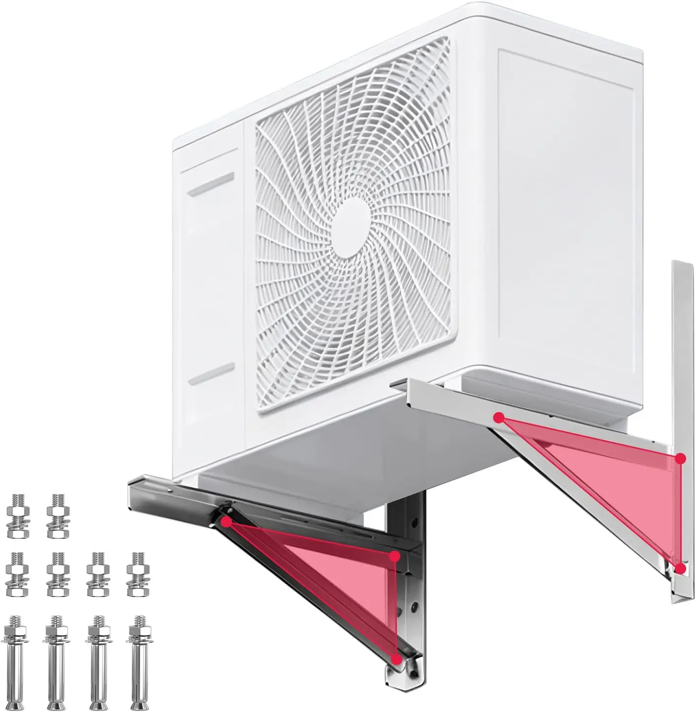 Outdoor Wall Bracket Mini Split Mounting Bracket,  Stainless Steel Ductless Air Conditioner Wall Bracket Mount up to 500 lbs for Air Conditioner Heat Pump Systems HVAC, Compressor
