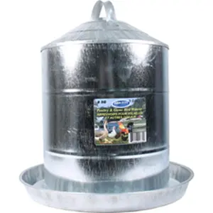 Farm-Tuff 5G Galvanized Poultry & Game Bird Waterer - 5 gal