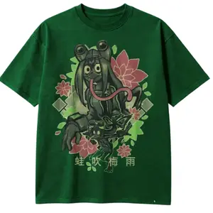 Tsuyu Asui Froppy My Hero Academia Anime Streetwear Vintage Unisex T-Shirt Soft Breathable Shoe Wetsuit Crewneck Casual Cotton