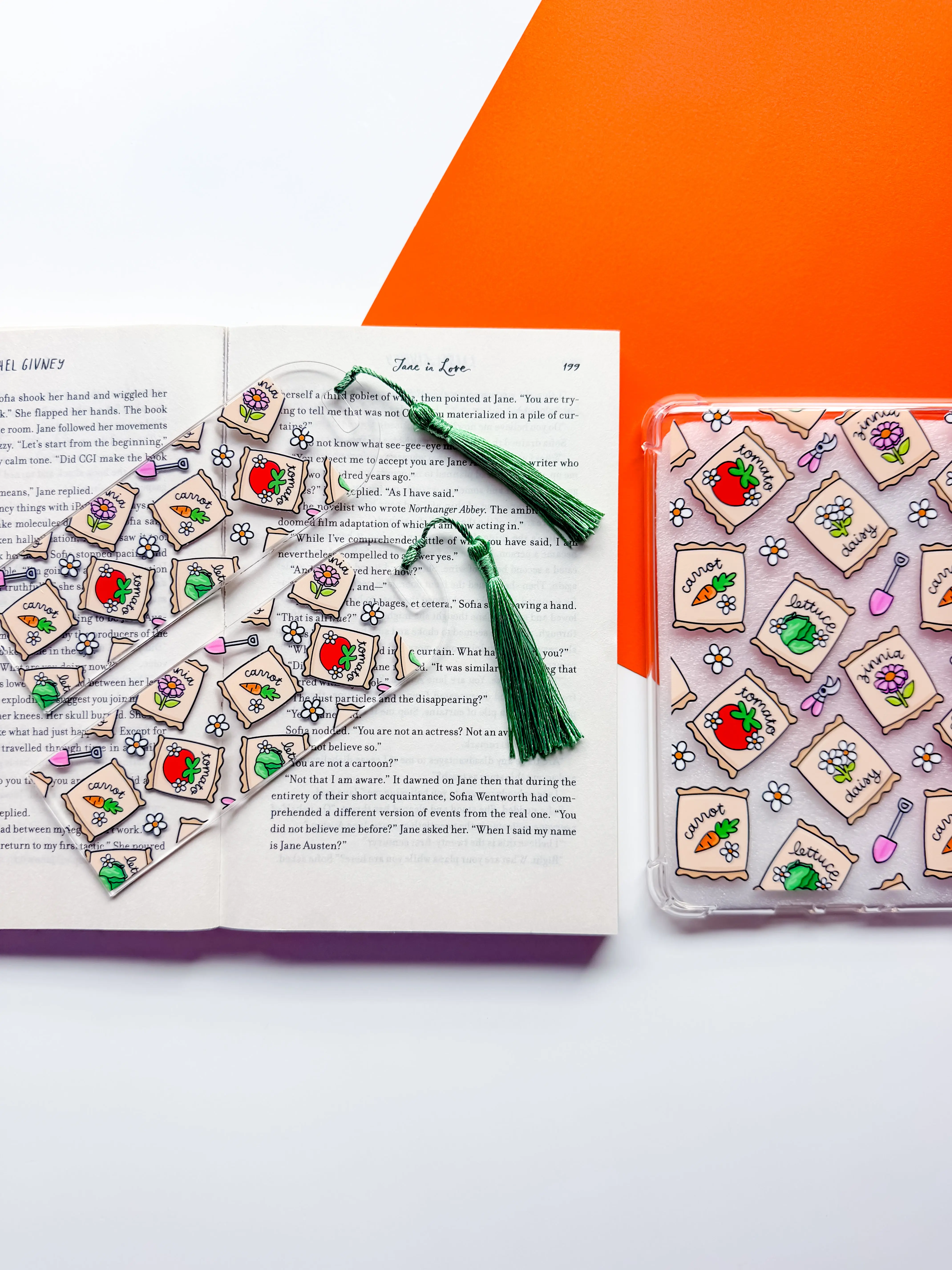 Garden Reads Kindle Case and/or Bookmark [Combined Listing]