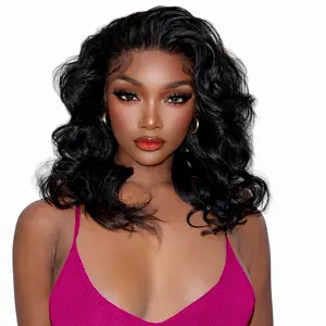 Body Wave Bob Wig Human Hair 13x6 HD Lace Front Glueless Pre Plucked 180% Density Short Bob Wig Natural Black for Women • Beginner Friendly • Soft & Full • Realistic Melt HD Lace • Everyday Natural Look