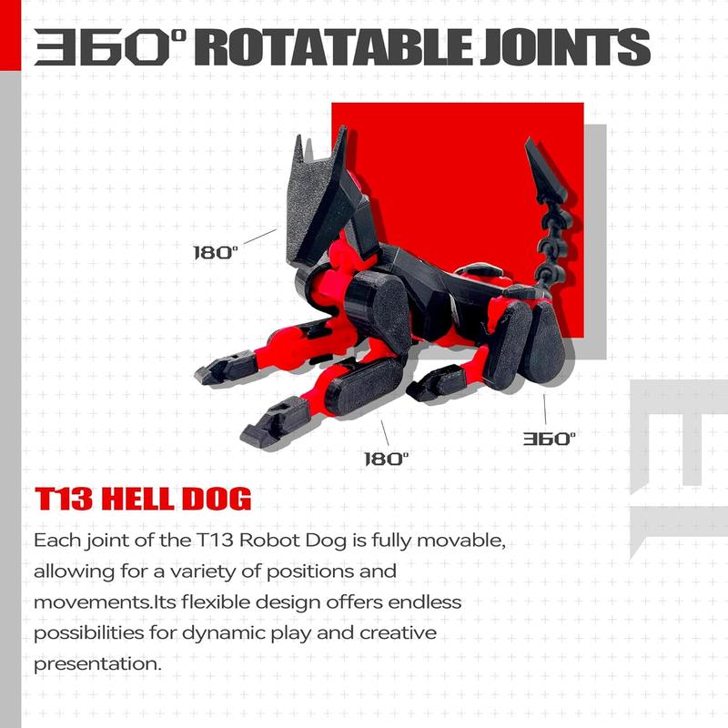 3D Printed T13 Action Figure Set Fully Assembled Titan 13 & Dummy Robot, Multi-Jointed Movable Toys