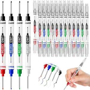 24 count Double-Ended Deep Hole Marker Pens - 20mm Long  & Nib, Colorful Carpenter Pen Markers, Multi-Purpose  Construction Markers for Welding, Woodworking, Drilling & Bathroom