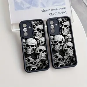 Gothic Skull Print Phone Case Compatible with Samsung Galaxy S26 S25 S24 S23 S22 S21 Fe Plus Ultra A13 A14 A15 A16 A17 A33 A34 A35 A36 A52 A53 A54 Note20 Soft TPU Back Cover for Drop Protection.