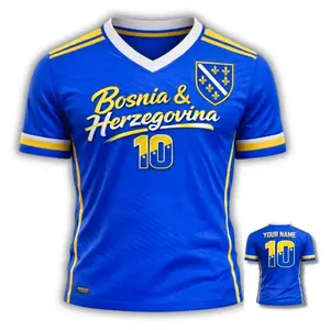 Bosnia Herzegovina Soccer Jersey 3D, Bosnia Fan Shirt, Custom Name Football Tee GJX