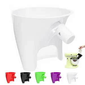 White Flour Funnel for Kitchen Aid Mixer, Stand Mixer Accessories for 5 Qt Tilt- Models, Compatible with  Artisan KSM150, Easy Pour Attachment, Dishwasher Safe Baking Tool