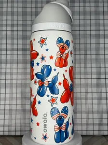 Patriotic Balloon Dog Owala Tumbler Custom 4th of July Owala Red White & Blue USA Cup
