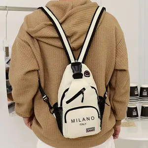 Italian Crossbody Bag, Large Capacity Convertible Backpack/waist Pack, Adjustable Straps, Zip Closure, Durable Polyester, Unisex