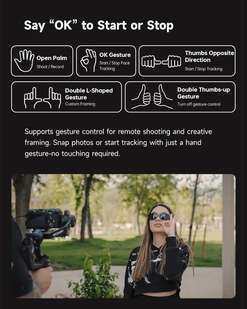 FeiyuTech SCORP 3 Gimbal Stabilizer with AI Tracking, 3-Axis Handheld Stabilizer for Sony Canon DSLR, 3.5kg/7.72lbs Payload, Detachable Wireless Remote Control Handle for Solo Filmmaking