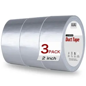 3 Pack Duct Tape Waterproof, Silver Duct Tape Bulk for Indoor Repairs Tear by Hand, 60 Yards x 2 Inch Total