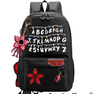 Stranger Things Backpack USB Charging Backpack for Male and Female Students Fashionable and Versatile, Large Capacity