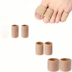 Toe Tube Toe Covers, 6 Counts Silicone Fiber Fabric Toe Separator, Manicure & Pedicure Tools for Home & Salon Use