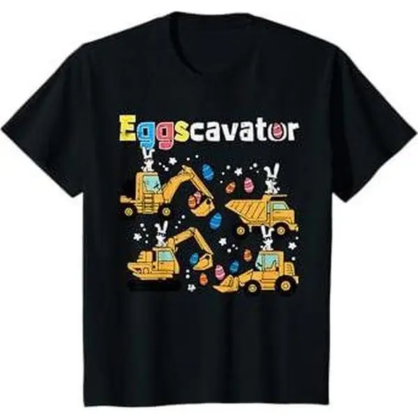 Eggscavator Easter Egg Hunt Construction Trucks T-Shirt Casual Classic