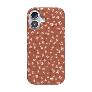 Casely iPhone 16 Case | Mocha Meadow | Tiny Flowers | Compatible with MagSafe | Classic Ultra Thin Design
