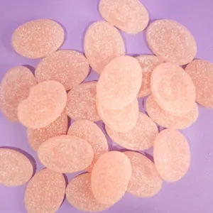 S-Marke Sour Watermelon Candy - Peachy-orange Oval Shape with Sparkly Texture for Snacking or Gifting Bonbon