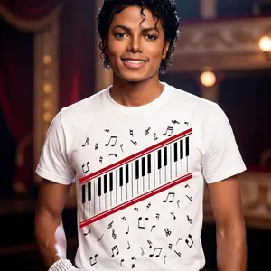 Michael Jackson Beat It Piano Keys T Shirt, King of Pop Music Tee