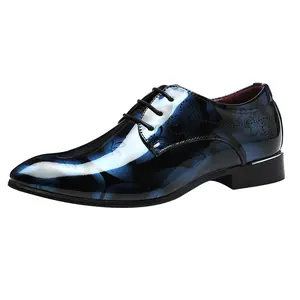 Men's Floral Dress Oxford Shoes - Pattern Leather Tuxedo Wedding Prom Footwear
