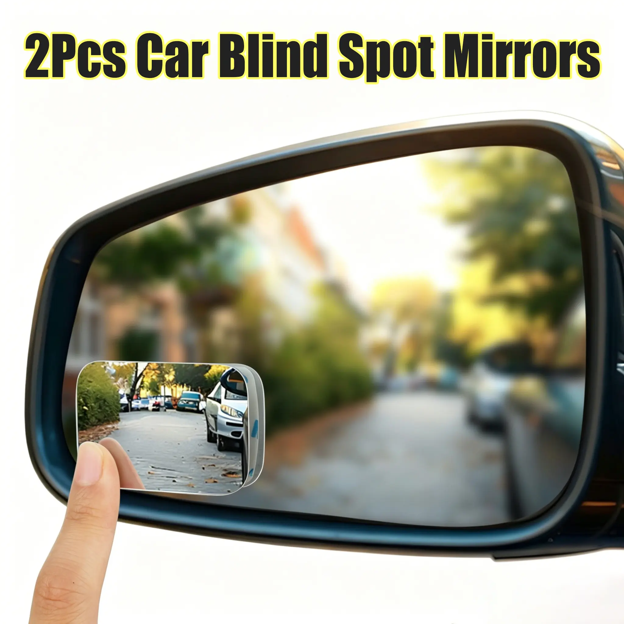 2PCS Car Blind Spot Mirrors,360° Adjustable HD Glass Convex, Frameless Stick-On Wide Angle Side Rear View Mirrors, Universal for Cars SUV Trucks to Eliminate Blind Spots Enhance Driving Safety