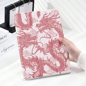 Dragon Pattern Tablet Case for iPad, Soft Shockproof Protection for iPad 11/10/9/8/7/6/5/ Air/pro/mini, Built-In Pencil Holder with Auto Sleep Wake Function, Tablet Casing