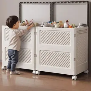 Extra Large Clothes Storage Box with Flip Lid & Wheels, Foldable Plastic Organizer Bin, Space Saving for Home, Bedroom, Closet, Toys, Bedding