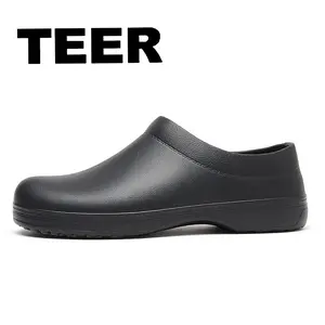 TEER Men's Waterproof Chef Shoes, Non-Slip, Comfortable Work Clogs, Suitable for Nursing Homes, Outdoor Camping Shoes
